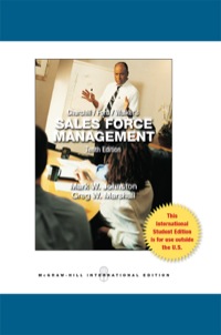 Cover image: Sales Force Management 10th edition 9780071220910