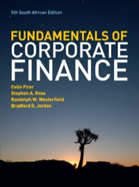 Cover image: The Fundamentals of Corporate Finance: South African Edition 5th edition 9780077134525