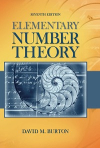 Cover image: Elementary Number Theory 7th edition 0073383147