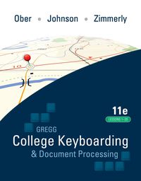 Cover image: Gregg College Keyboarding & Document Processing (GDP); Lessons 1-20 text 11th edition 0077344227