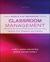 Cover image: Middle and Secondary Classroom Management: Lessons from Research and Practice 5th edition 9780078024535