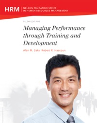 Cover image: Managing Performance through Training and Development 6th edition 9780176507336