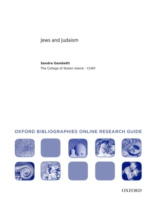 Cover image: Jews and Judaism: Oxford Bibliographies Online Research Guide