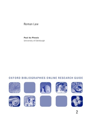 Cover image: Roman Law: Oxford Bibliographies Online Research Guide