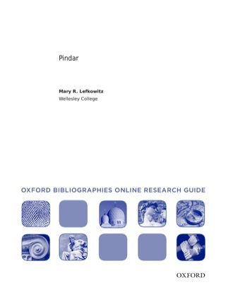 Cover image: Pindar: Oxford Bibliographies Online Research Guide