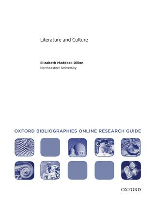 Cover image: Literature and Culture: Oxford Bibliographies Online Research Guide