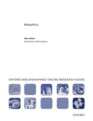 Cover image: Metaethics: Oxford Bibliographies Online Research Guide 1st edition