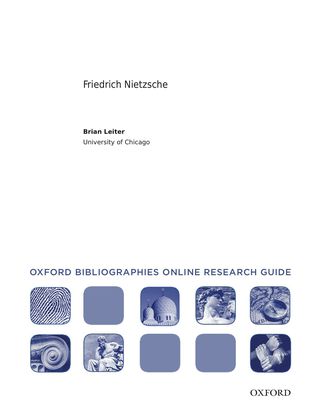Cover image: Friedrich Nietzsche: Oxford Bibliographies Online Research Guide