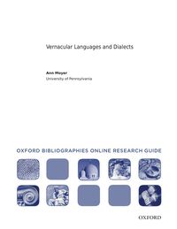 Cover image: Vernacular Languages and Dialects: Oxford Bibliographies Online Research Guide