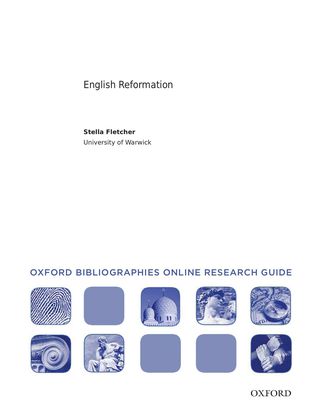 Cover image: English Reformation: Oxford Bibliographies Online Research Guide