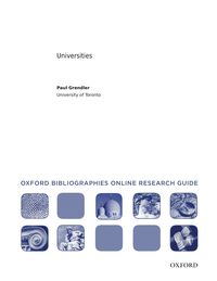 Cover image: Universities: Oxford Bibliographies Online Research Guide