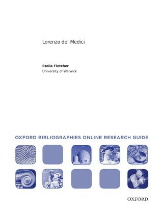 Cover image: Lorenzo de' Medici: Oxford Bibliographies Online Research Guide