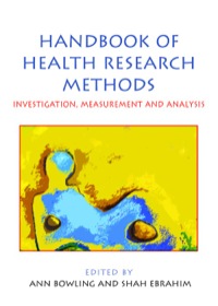 Cover image: Handbook Of Health Research Methods: Investigation, Measurement And Analysis 1st edition 9780335214600