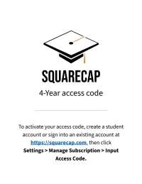 Cover image: Squarecap Four-Year Access Code 1st edition 07dca2da1a1111ef8dce067295644c77