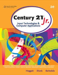 Cover image: Century 21™ Jr., Input Technologies and Computer Applications 2nd edition 9780538449076