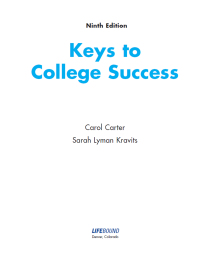 Cover image: Keys to College Success: COVID-19 Success Updates and Coaching Included Ed. 9 9th edition 9781735189109