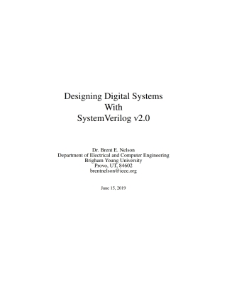 Cover image: Designing Digital Systems With SystemVerilog v2.0 2nd edition 148380003