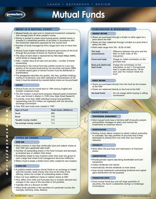 Cover image: Mutual Funds - Finance Quick Reference Guide 1st edition 9781550808469