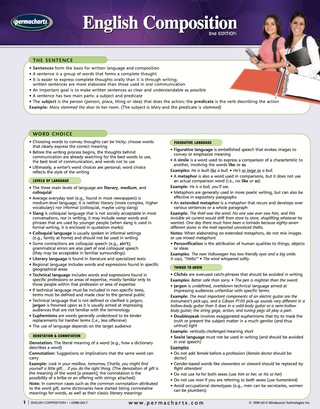 Cover image: English Composition Chart- Language Quick Reference Guide 2nd edition 9781550805659