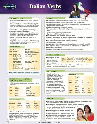 Cover image: Italian Verbs Chart - Language Quick Reference Guide 2nd edition 9781550807790