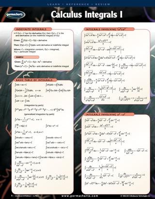 Cover image: Calculus Integrals I Guide - Mathematics Quick Reference Guide 1st edition 9781550807981