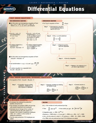 Cover image: Differential Equations Chart - Mathematics Quick Reference Guide 1st edition 9781550808148
