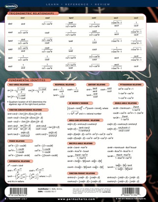 Cover image: Trigonometry Chart - Mathamatics Quick Reference Guide 1st edition 9781550807615