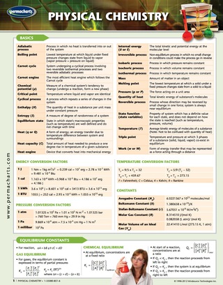 Cover image: Physical Chemistry Chart - Chemistry Quick Reference Guide 1st edition 9781550808513