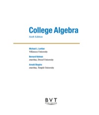 Cover image: College Algebra 6th edition 9781932741414