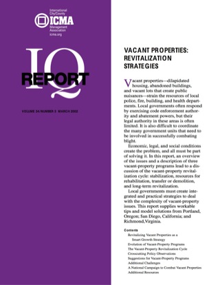 Cover image: Vacant Properties: Revitalization Strategies 00475262