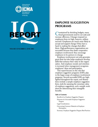 Cover image: Employee Suggestion Programs 00475262
