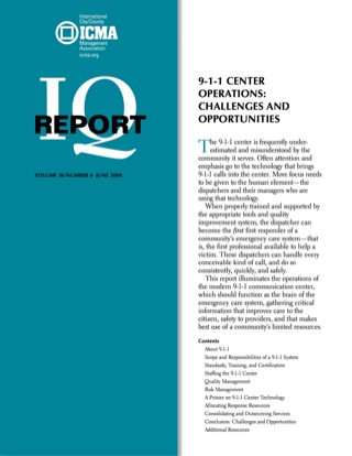 Cover image: 911 Center Operations: Challenges and Opportunities 00475262