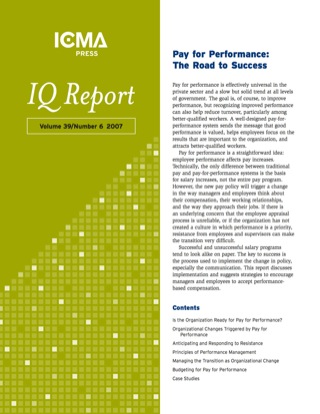 Cover image: Pay for Performance: The Road to Success 00475262