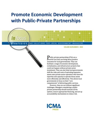 Cover image: Promote Economic Development with Public-Private Partnerships 00475262