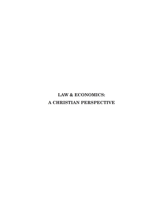 Cover image: Law & Economics: A Christian Perspective 9781937479060