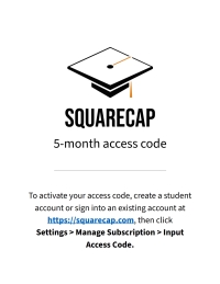 Imagen de portada: Squarecap Five-Month Access Code 1st edition 3e76a6bc1a0f11ef84ae067295644c77