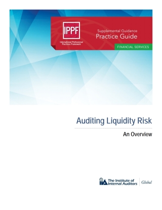 Imagen de portada: Practice Guide: Auditing Liquidity Risk: An Overview 4050PUBBK04004080001