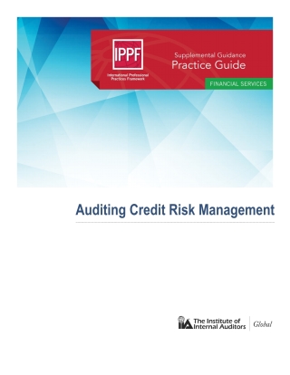 صورة الغلاف: Practice Guide: Auditing Credit Risk Management 4050PUBBK04005410001