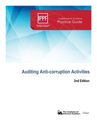 Cover image: Practice Guide: Auditing Anti-corruption Activities 4050PUBBK04005920201
