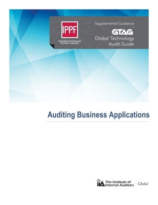 Imagen de portada: Global Technology Audit Guide (GTAG): Auditing Business Applications 4050PUBBK04005940201