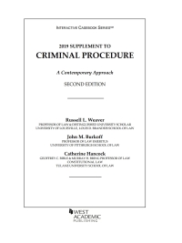 Cover image: Weaver, Burkoff, and Hancock's Criminal Procedure, A Contemporary Approach, 2nd, 2019 Supplement, Update Memo 9781684671434