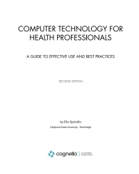 Cover image: Computer Technology for Health Professionals 2nd edition 9781516515813