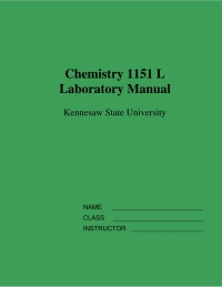 Cover image: Chemistry 1151 L: Laboratory Manual 9781642200836