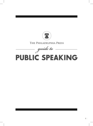Cover image: The Philadelphia Press Guide to Public Speaking 3rd edition 9781732746558