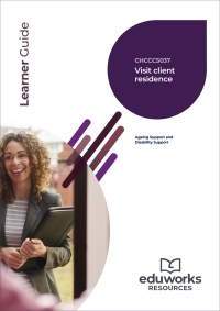 Cover image: CHCCCS037 Visit client residence (Ageing & Disability Support) 1st edition 9781761660313