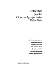 Cover image: Estadística para las Ciencias Agropecuarias 1st edition 9 789875911123