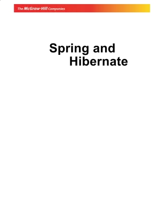 Cover image: Spring And Hibernate   Exp 9780070077652