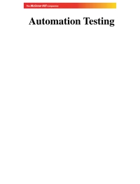 Imagen de portada: Automation Testing   Exp 9780070144453