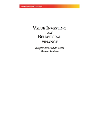 Imagen de portada: Value Investing And  Behaviora  Exp 9780070077638