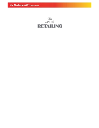 Imagen de portada: The Art Of Retailing  Exp 9780070483101